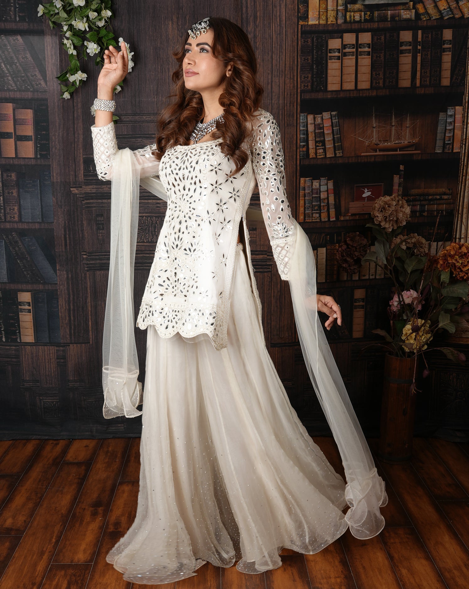 white indian party dress Indian White Dresses