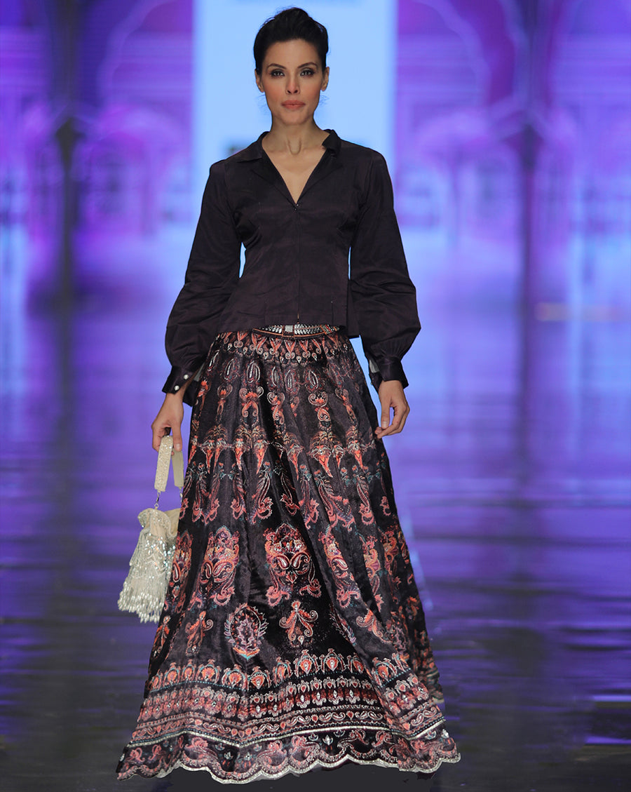 The Purple Digital Shirt Lehenga