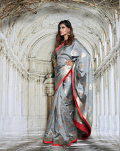Load image into Gallery viewer, Elegant Grey Sari - Archana Kochhar India
