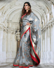 Load image into Gallery viewer, Elegant Grey Sari - Archana Kochhar India
