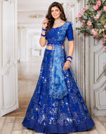 The Blue Mirror Work Lehenga