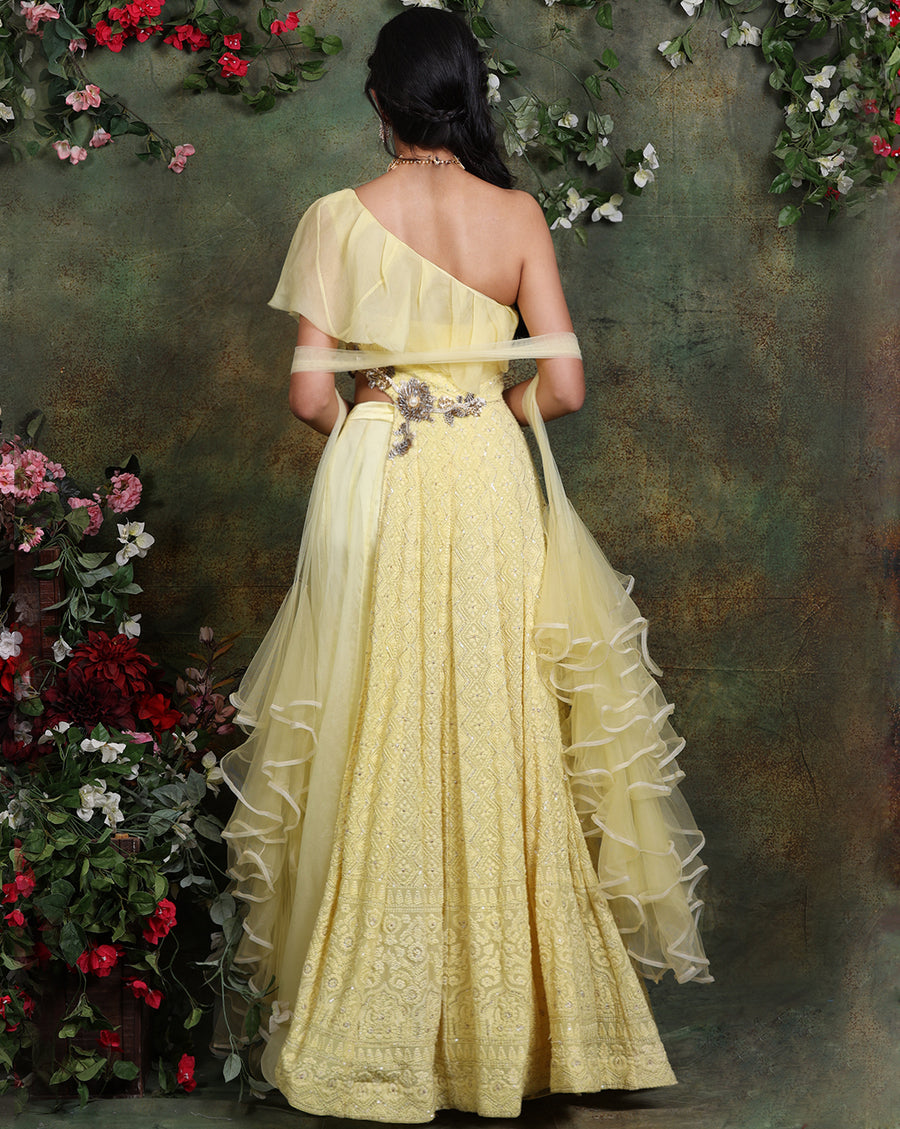 The Lemon Yellow Anarkali Set